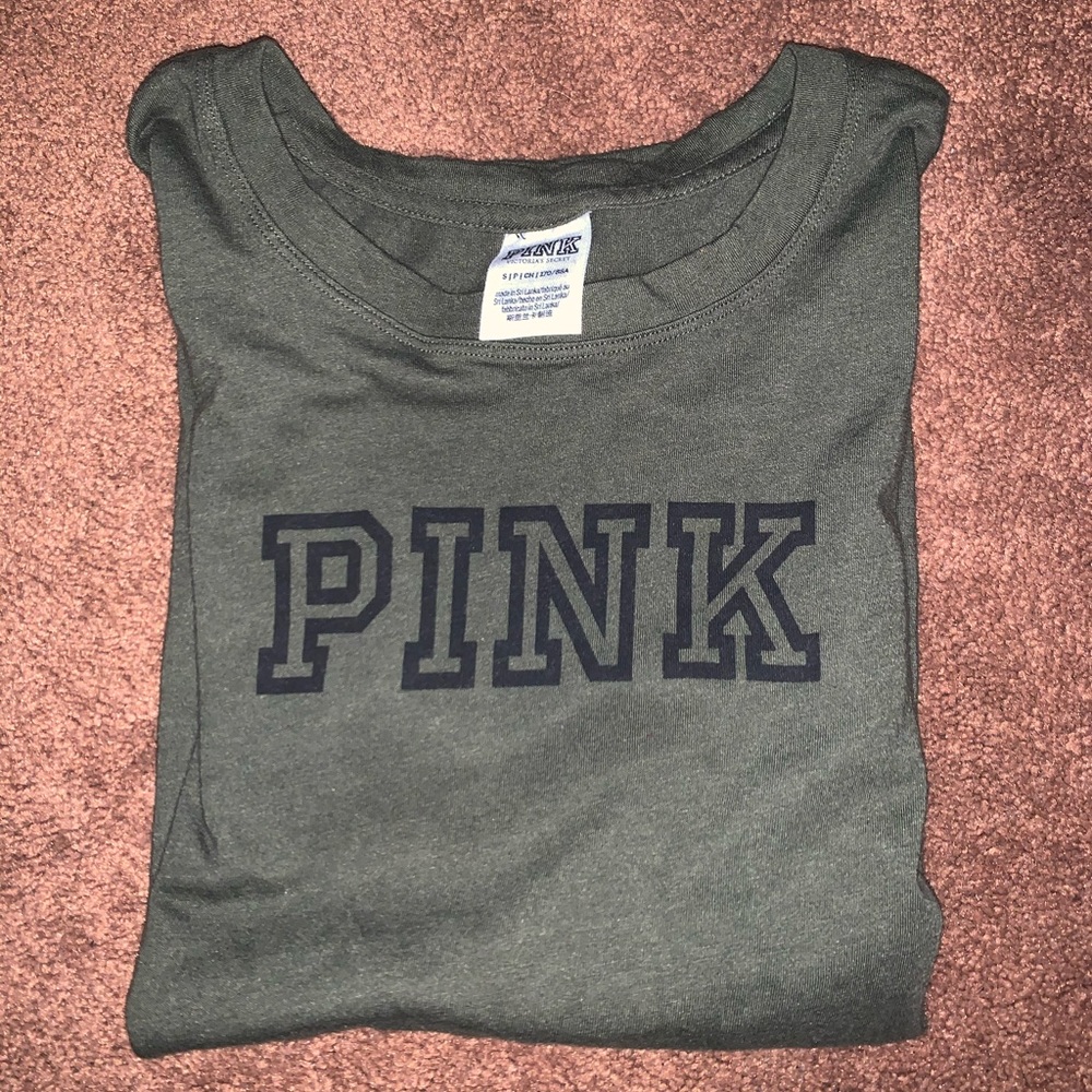 army green PINK tee